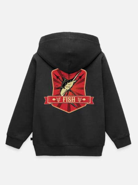 Fischen Propaganda - Kinder Premium Organic Hoodie - Schwarz