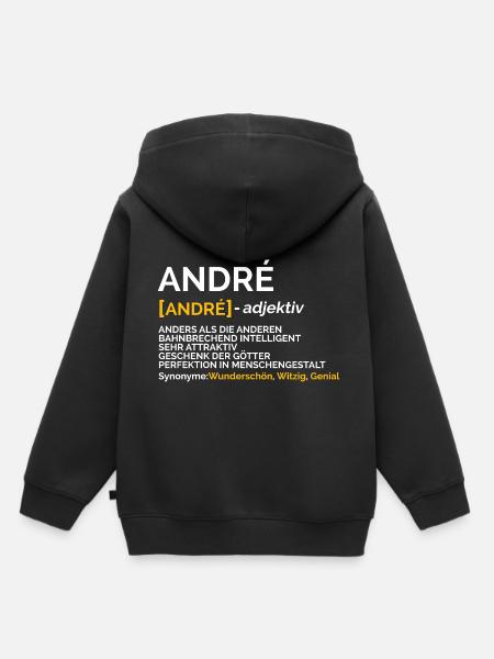 André - Kinder Premium Organic Hoodie - Schwarz