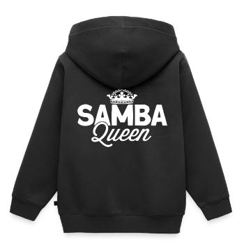 Samba - Kinder Premium Organic Hoodie - Schwarz - Hinten - AI Model Kid Male (0cm)