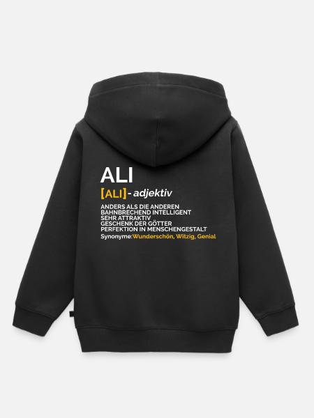 Ali - Kinder Premium Organic Hoodie - Schwarz