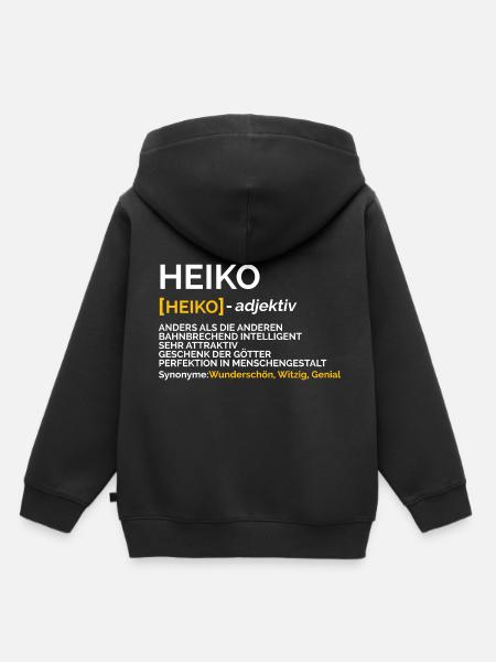 Heiko - Kinder Premium Organic Hoodie - Schwarz