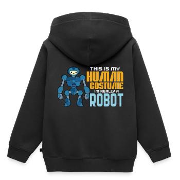 Roboter - Kinder Premium Organic Hoodie - Schwarz - Hinten - AI Model Kid Male (0cm)