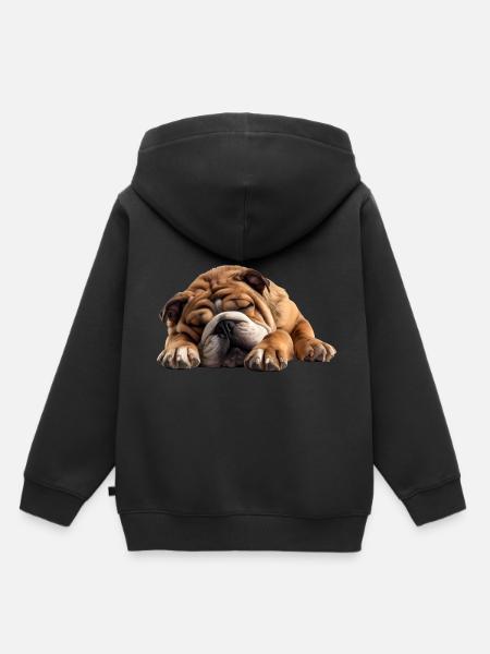 Bulldog - Kinder Premium Organic Hoodie - Schwarz