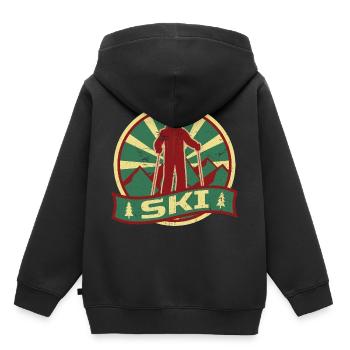 Ski Propaganda | Wintersport Winter Schnee Urlaub - Kinder Premium Organic Hoodie - Schwarz - Hinten - AI Model Kid Male (0cm)