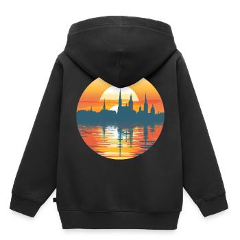 Heidelberg Skyline - Kids Premium Organic Hoodie - black - Back - AI Model Kid Male (0cm)
