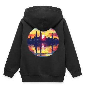 Horizon d’Ingolstadt - Sweat Premium à capuche enfant bio - noir - Dos - AI Model Kid Male (0cm)