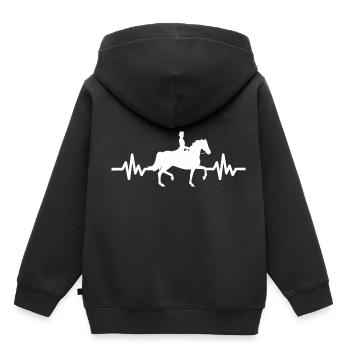 Heartbeat Horse - Stallion Mare Ross Equestrian - Sweat Premium à capuche enfant bio - noir - Dos - AI Model Kid Male (0cm)