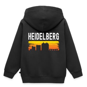 Heidelberg - Kinder Premium Organic Hoodie - Schwarz - Hinten - AI Model Kid Male (0cm)