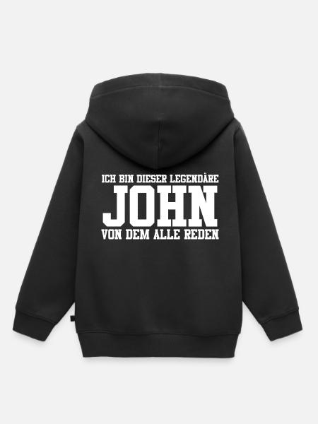 John Name Design - Kinder Premium Organic Hoodie - Schwarz