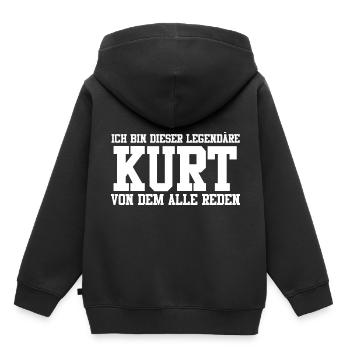 Kurt Name Design - Kinder Premium Organic Hoodie - Schwarz - Hinten - AI Model Kid Male (0cm)