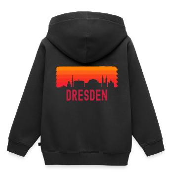 Dresden - Kinder Premium Organic Hoodie - Schwarz - Hinten - AI Model Kid Male (0cm)