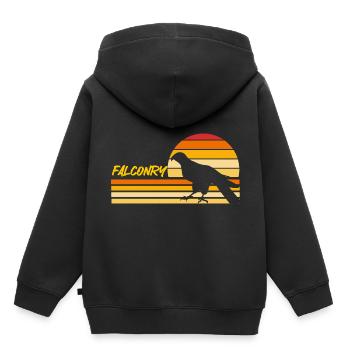 Falknerei Ornithologie Geschenk - Kinder Premium Organic Hoodie - Schwarz - Hinten - AI Model Kid Male (0cm)