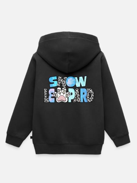 Schneeleopard - Kinder Premium Organic Hoodie - Schwarz