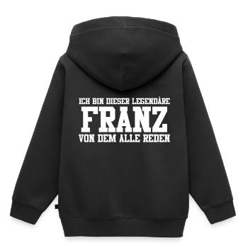 Franz Name Design - Kinder Premium Organic Hoodie - Schwarz - Hinten - AI Model Kid Male (0cm)