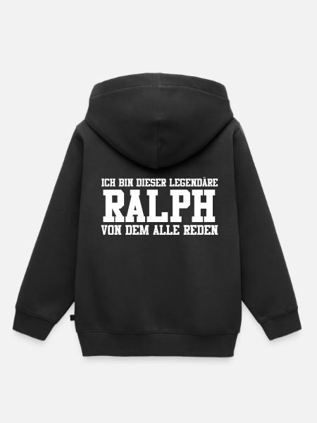 Ralph Name Design - Kinder Premium Organic Hoodie - Schwarz