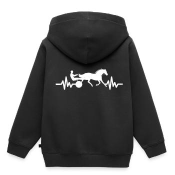 Heartbeat Horse Stallion Jument Ross Polo - Sweat Premium à capuche enfant bio - noir - Dos - AI Model Kid Male (0cm)