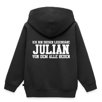Julian Name Design - Kinder Premium Organic Hoodie - Schwarz - Hinten - AI Model Kid Male (0cm)