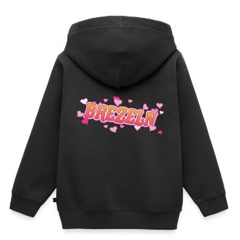 Des bretzels avec un cœur pour les fans de bretzels - Sweat Premium à capuche enfant bio - noir - Dos - AI Model Kid Male (0cm)