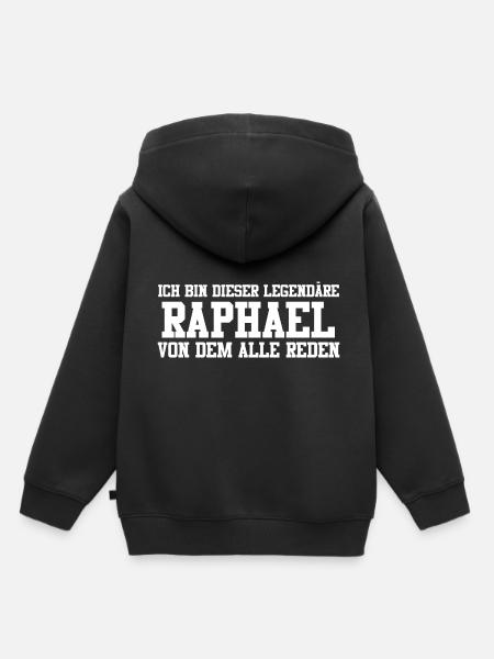 Raphael Name Design - Kinder Premium Organic Hoodie - Schwarz