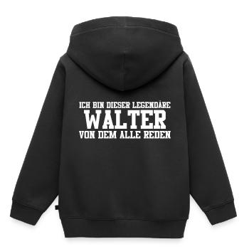 Walter Name Design - Kinder Premium Organic Hoodie - Schwarz - Hinten - AI Model Kid Male (0cm)