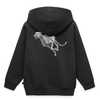 Greyhound - Kids Premium Organic Hoodie - black - Back - AI Model Kid Male (0cm)