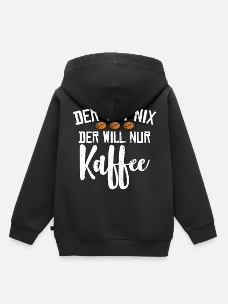 Kaffee - Kinder Premium Organic Hoodie - Schwarz