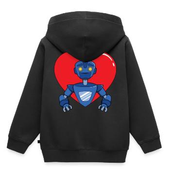 Roboter - Kinder Premium Organic Hoodie - Schwarz - Hinten - AI Model Kid Male (0cm)
