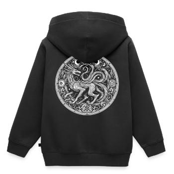 Chupacabra – Mythe, Terreur, Créature de la Nuit - Sweat Premium à capuche enfant bio - noir - Dos - AI Model Kid Male (0cm)