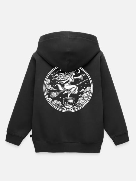 Mystic Witch - Le pouvoir de la conception magique - Sweat Premium à capuche enfant bio - noir