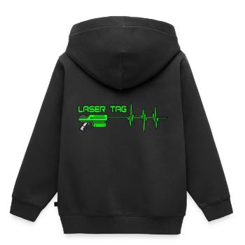 Laser Tag - Sweat Premium à capuche enfant bio - noir - Dos - AI Model Kid Male (0cm)