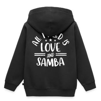 Samba - Kinder Premium Organic Hoodie - Schwarz - Hinten - AI Model Kid Male (0cm)