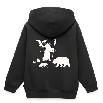 Jeu de rôle fantastique - Druid Silhouettes Design - Sweat Premium à capuche enfant bio - noir - Dos - AI Model Kid Male (0cm)