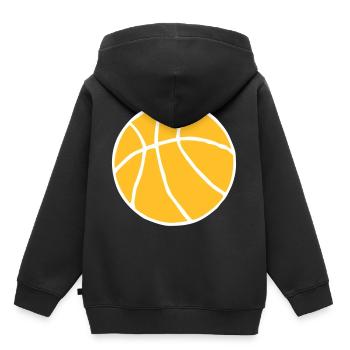 Basketball handgezeichnet Geschenk - Kinder Premium Organic Hoodie - Schwarz - Hinten - AI Model Kid Male (0cm)