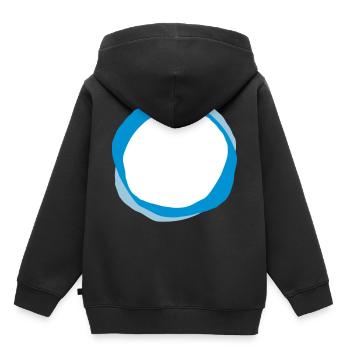 cercles psychédéliques - Sweat Premium à capuche enfant bio - noir - Dos - AI Model Kid Male (0cm)