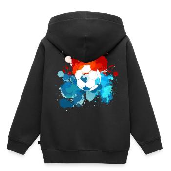 Des couleurs de foot. Idée de cadeau ! - Sweat Premium à capuche enfant bio - noir - Dos - AI Model Kid Male (0cm)