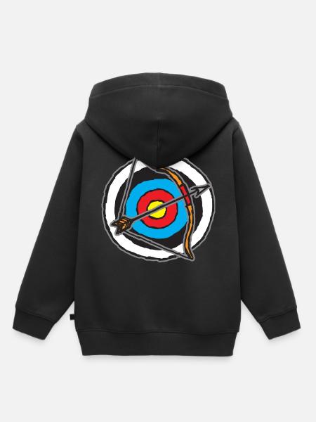 Pfeil und Bogen Zielscheibe Bogenschuetze - Kinder Premium Organic Hoodie - Schwarz