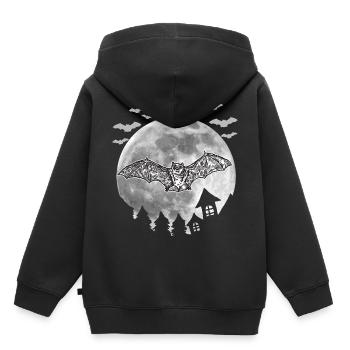 Fledermaus - Kinder Premium Organic Hoodie - Schwarz - Hinten - AI Model Kid Male (0cm)