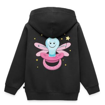 Spaß-Schnuller-Fee-T-Shirt für Mädchen, zum von Friedensstiftern loszukommen - Kinder Premium Organic Hoodie - Schwarz - Hinten - AI Model Kid Male (0cm)