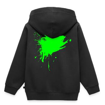 Teinture Brosse Couleur Vert clair Vert clair - Sweat Premium à capuche enfant bio - noir - Dos - AI Model Kid Male (0cm)
