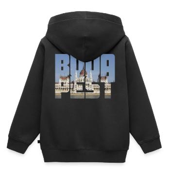 Budapest - Sweat Premium à capuche enfant bio - noir - Dos - AI Model Kid Male (0cm)