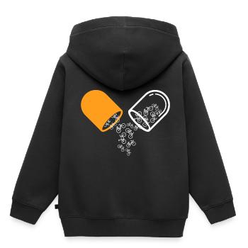 Fahrrad Pillen lustig Rente - Kinder Premium Organic Hoodie - Schwarz - Hinten - AI Model Kid Male (0cm)