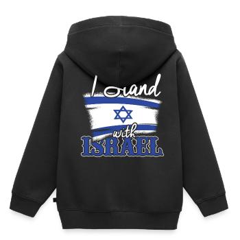 Israël - Sweat Premium à capuche enfant bio - noir - Dos - AI Model Kid Male (0cm)