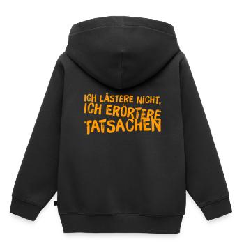 ich lästere nicht - Kinder Premium Organic Hoodie - Schwarz - Hinten - AI Model Kid Male (0cm)