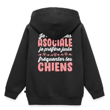 Je préfère juste fréquenter les chiens - Sweat Premium à capuche enfant bio - noir - Dos - AI Model Kid Male (0cm)