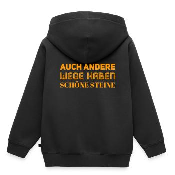 ich will andere Steine auf meinem Weg - Kinder Premium Organic Hoodie - Schwarz - Hinten - AI Model Kid Male (0cm)