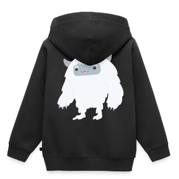 Yeti - Kinder Premium Organic Hoodie - Schwarz - Hinten - AI Model Kid Male (0cm)