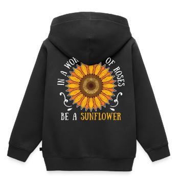 Tournesol - Sweat Premium à capuche enfant bio - noir - Dos - AI Model Kid Male (0cm)