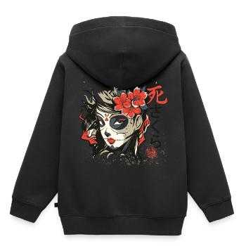 japanisch Damon Anime face Skull devil oni T Shirt - Kinder Premium Organic Hoodie - Schwarz - Hinten - AI Model Kid Male (0cm)