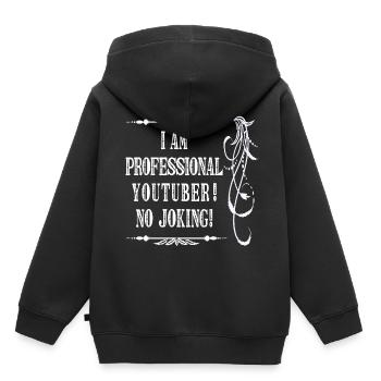Ich bin professioneller Youtuber Kein Witz - weiße Schrift - Kinder Premium Organic Hoodie - Schwarz - Hinten - AI Model Kid Male (0cm)