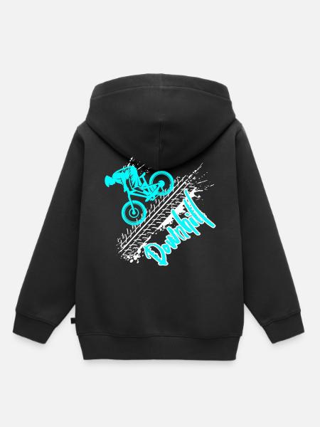 downhill - Kinder Premium Organic Hoodie - Schwarz